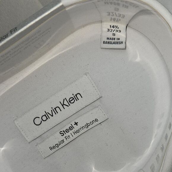 Calvin Klein Steel+ Regular Fit Dress Shirt – White – Size Small (14.5 / 32-33) - Picture 3 of 6